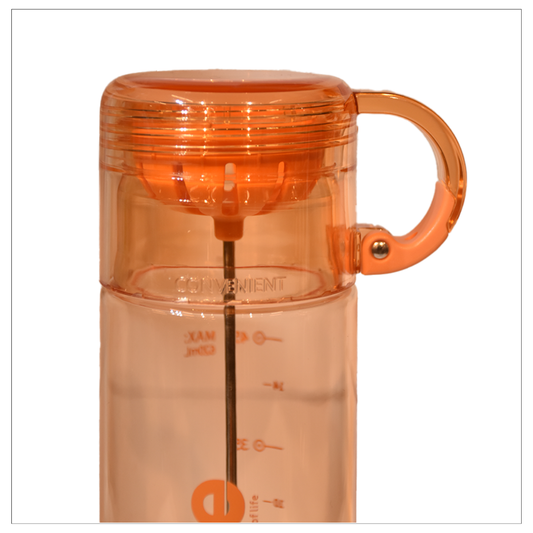 Orange Transparent Cup Style Cap Water Bottle