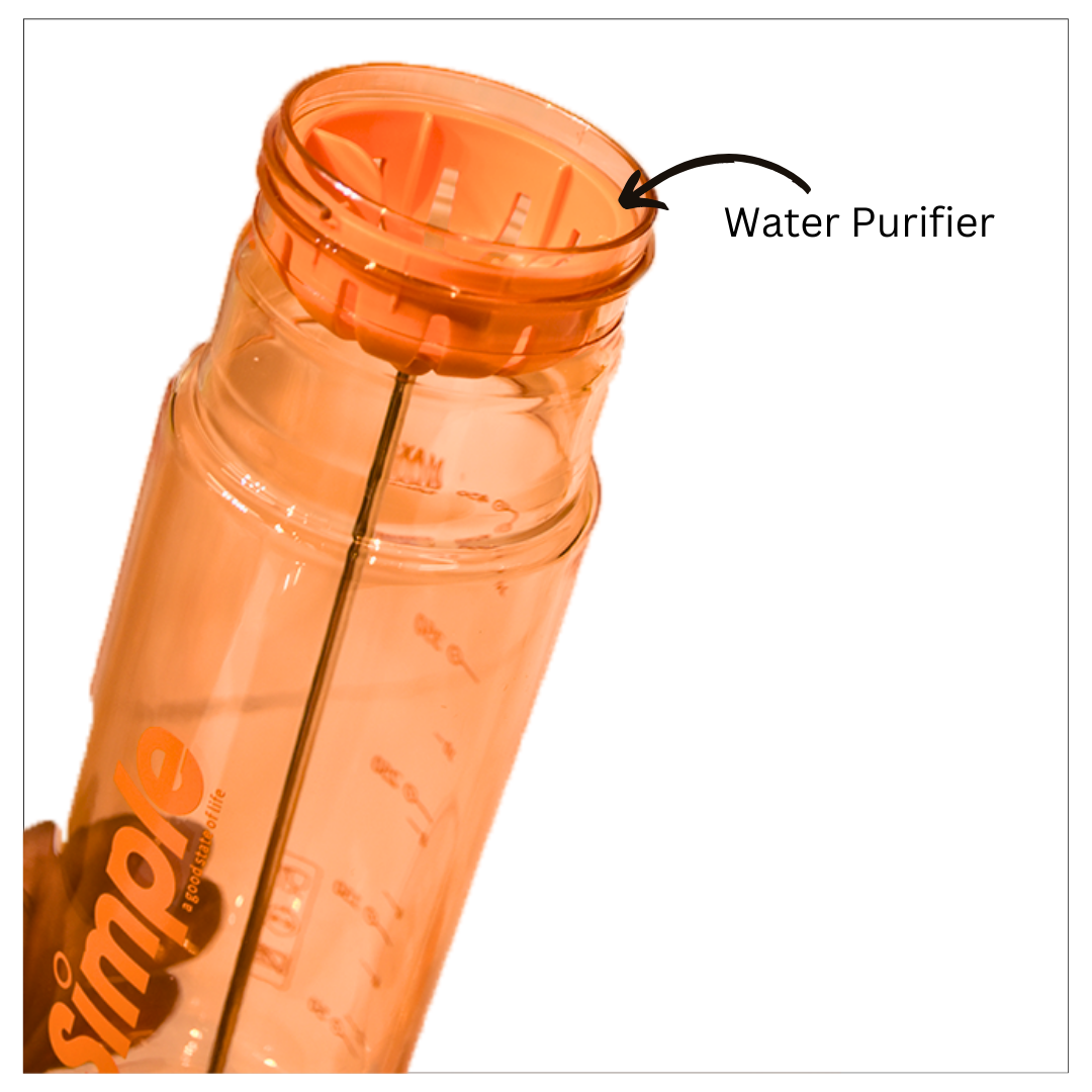 Orange Transparent Cup Style Cap Water Bottle