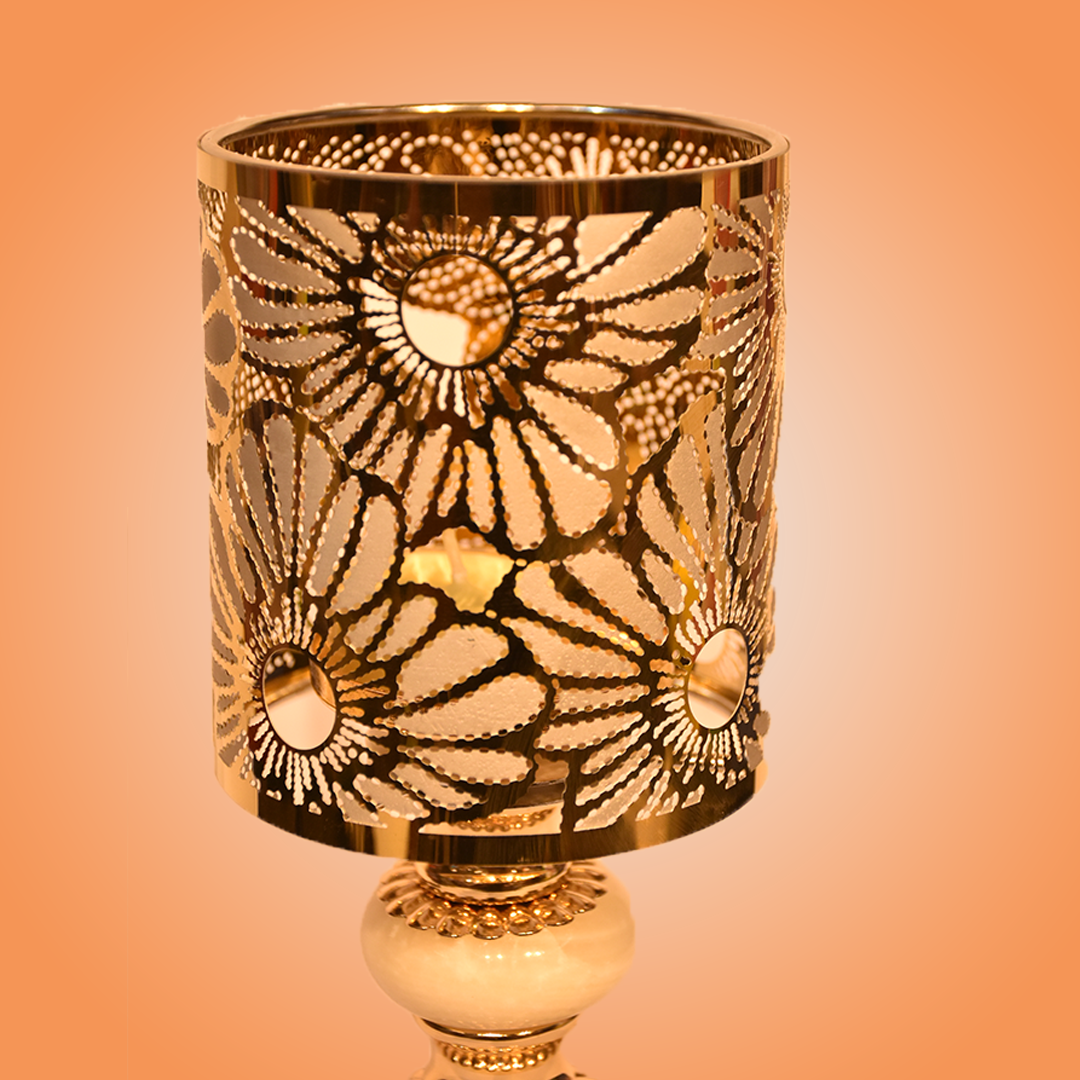 Hollow Floral Candle Lamp